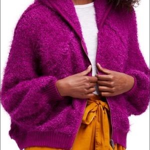 Free People Furry Time Hooded Jacket